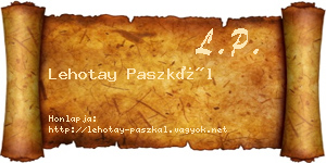 Lehotay Paszkál névjegykártya